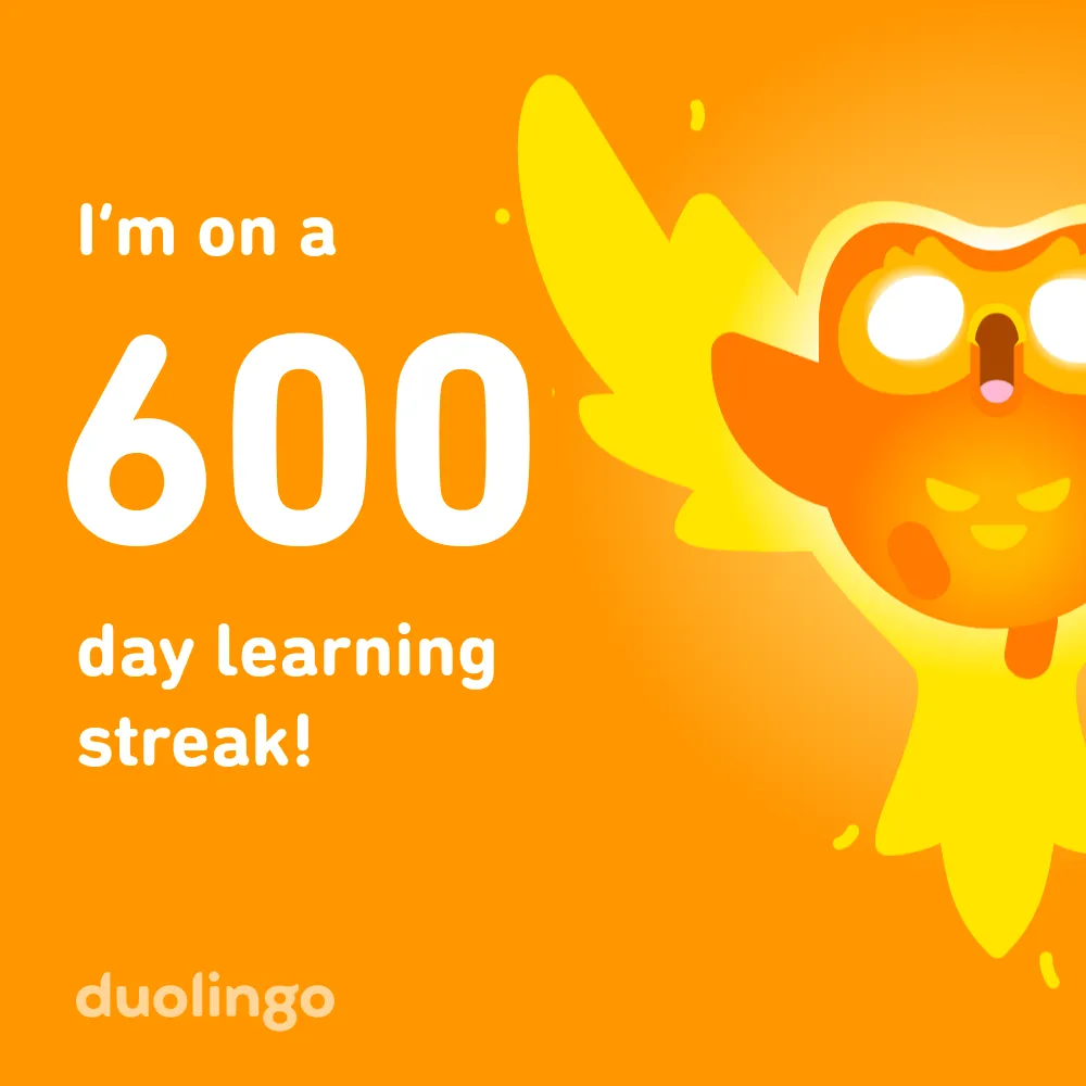 600 day streak in learning Danish