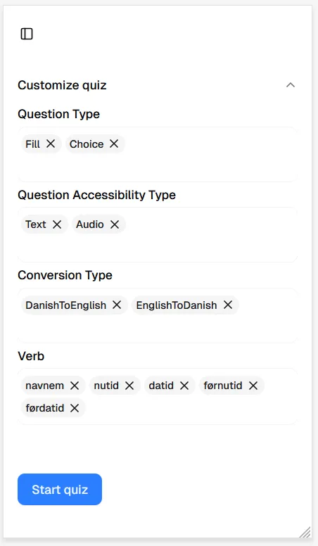 quiz can be customized