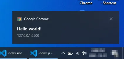 Push notification showing on screen